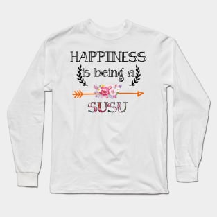 Happiness is being Susu floral gift Long Sleeve T-Shirt